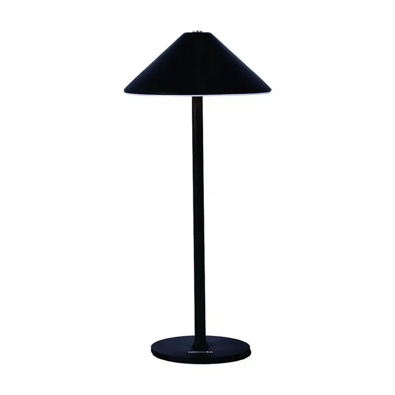 Abajur Sem Fio Recarregável USB de Metal Preto 2W 2 Temperaturas (3000K/6500K) Dimerizável 10x15x34cm - Sindora DCT02518