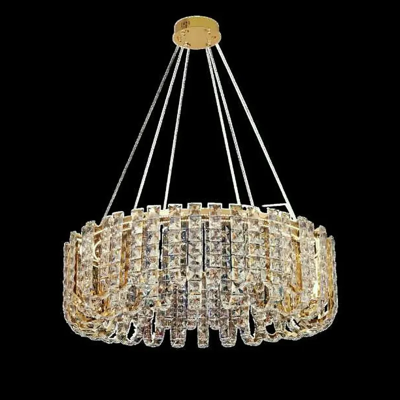 Lustre LED de Cristal e Inox Dourado 120W 3 Temperaturas (3000K/4000K/6000K) Bivolt 80x26cm - Sindora DCD01042