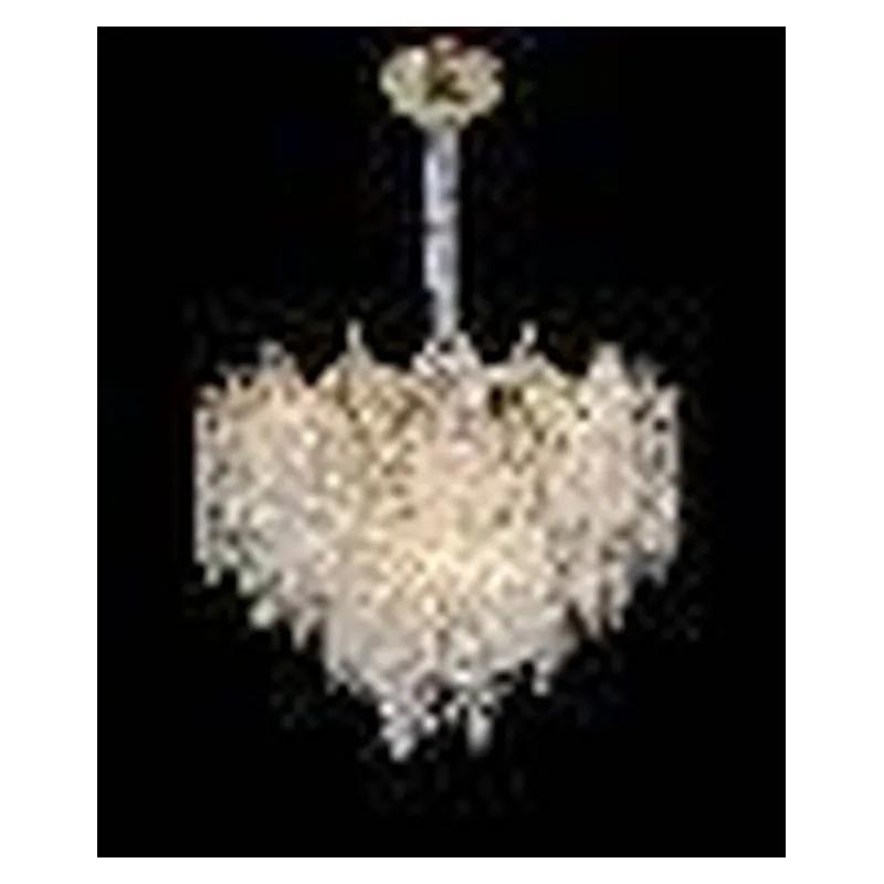 Lustre de Cristal e Metal Dourado 12 Lâmpadas E14 60x44cm - Sindora DCD01923