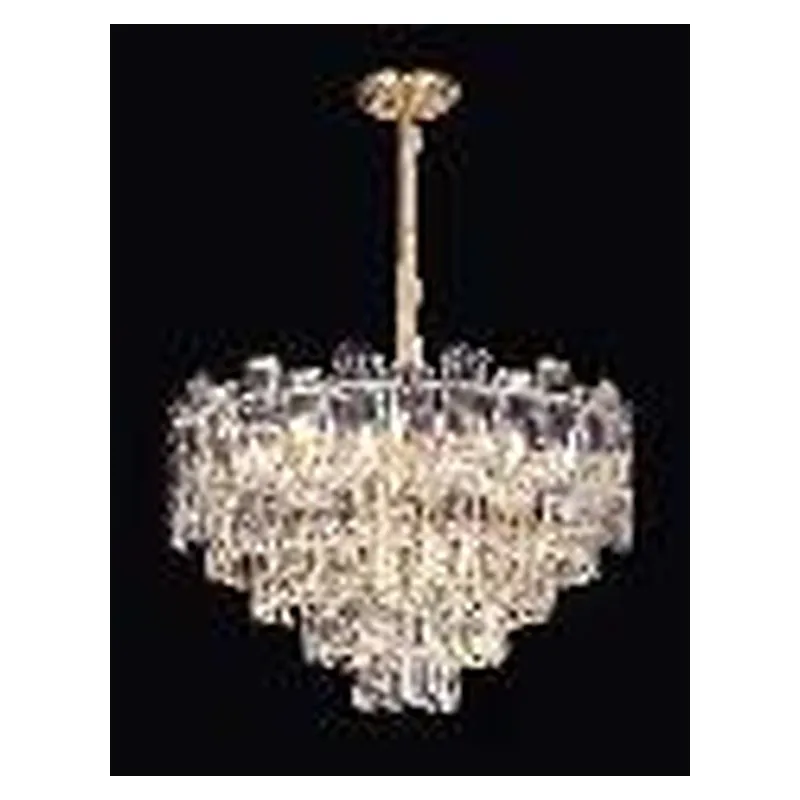 Pendente de Cristal e Metal Dourado 11 Lâmpadas E14 55x38cm - Sindora DCD06550