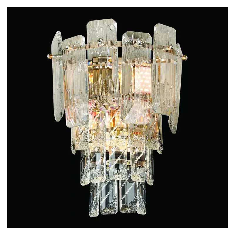 Arandela 24x26CM E14x2 METAL DOURADO+CRISTAL | CANOPLA:16x9CM CX:22x22x15CM 2,8KG Sindora DCB06555