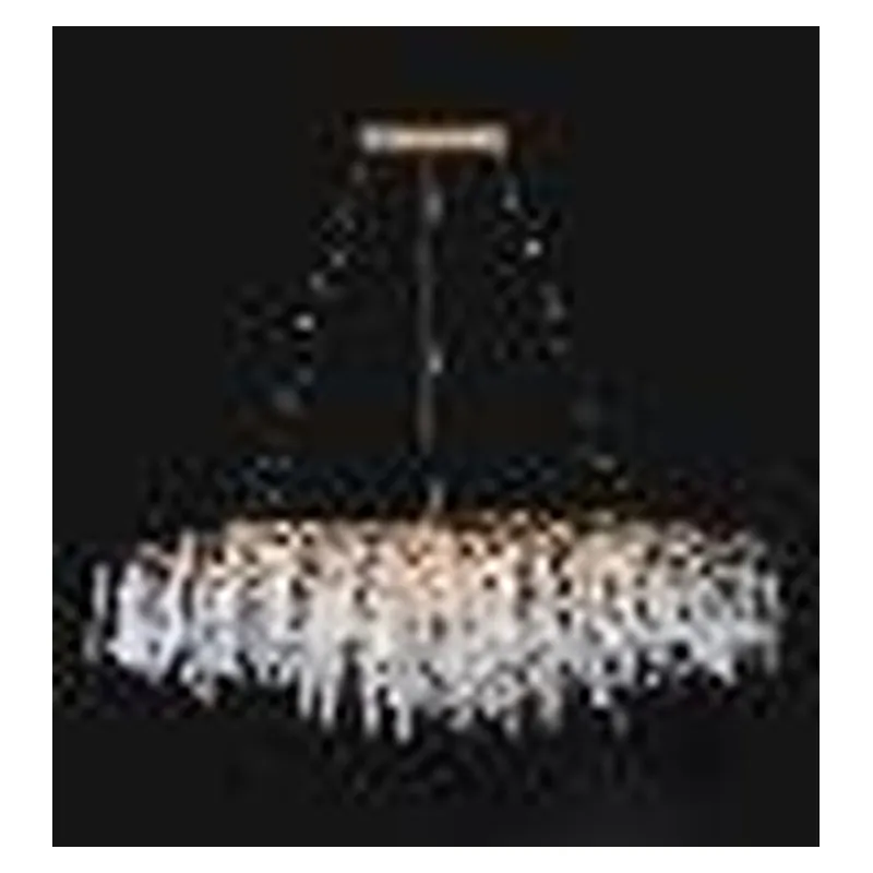 Lustre de Cristal e Metal Dourado 15 Lâmpadas E14 150x50cm - Sindora DCD06559
