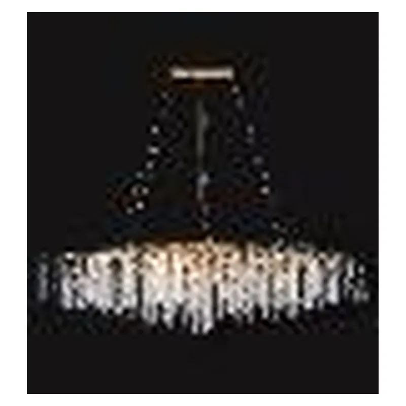 Lustre de Cristal e Metal Dourado 18 Lâmpadas E14 180x55cm - Sindora DCD06560