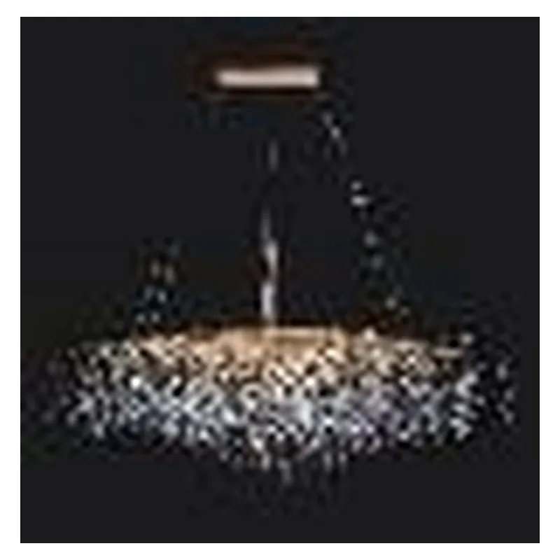 Lustre de Cristal e Metal Dourado 18 Lâmpadas E14 180x55cm - Sindora DCD06572