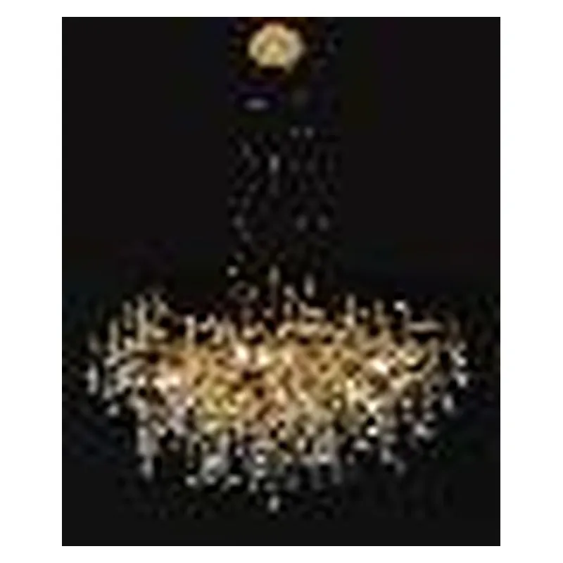 Lustre de Cristal e Metal Dourado 10 Lâmpadas E14 80x80cm - Sindora DCD06575