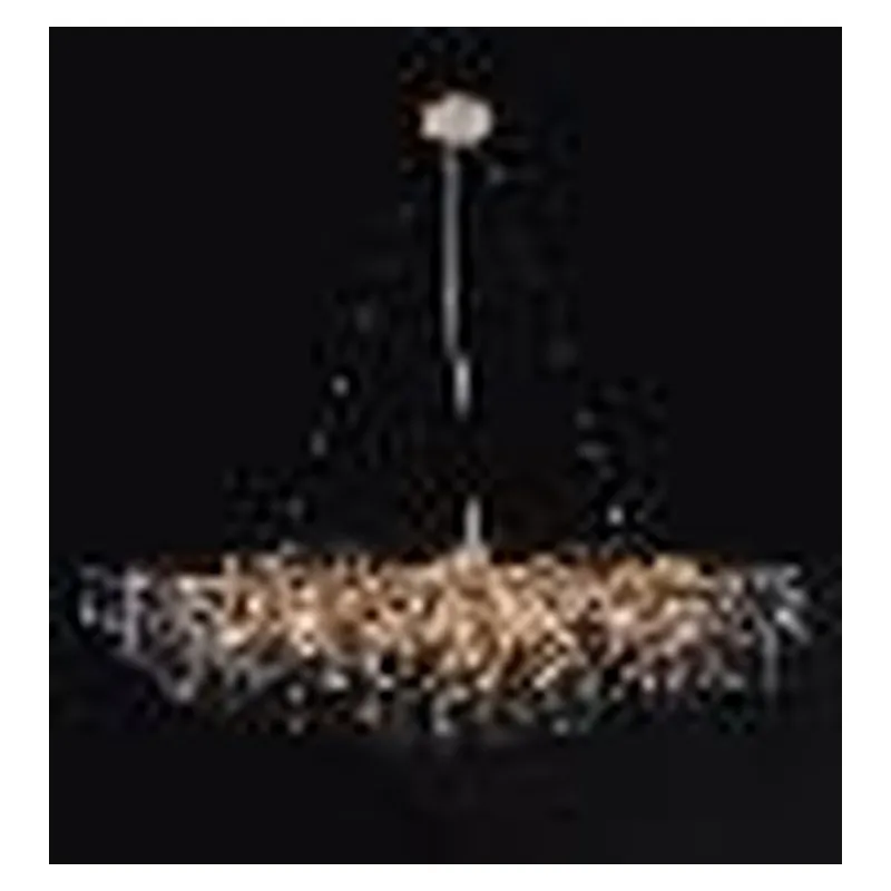 Lustre de Cristal e Metal Dourado 15 Lâmpadas E14 150x50cm - Sindora DCD06577