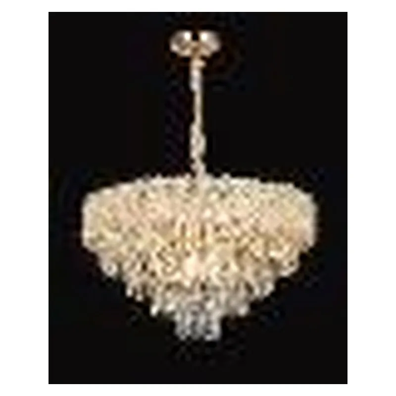 Pendente de Cristal e Metal Dourado 12 Lâmpadas E14 55x36cm - Sindora DCD06580