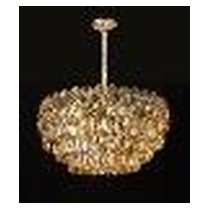 Pendente de Cristal Âmbar e Inox Dourado 12 Lâmpadas E14 60x30cm - Sindora DCD01036