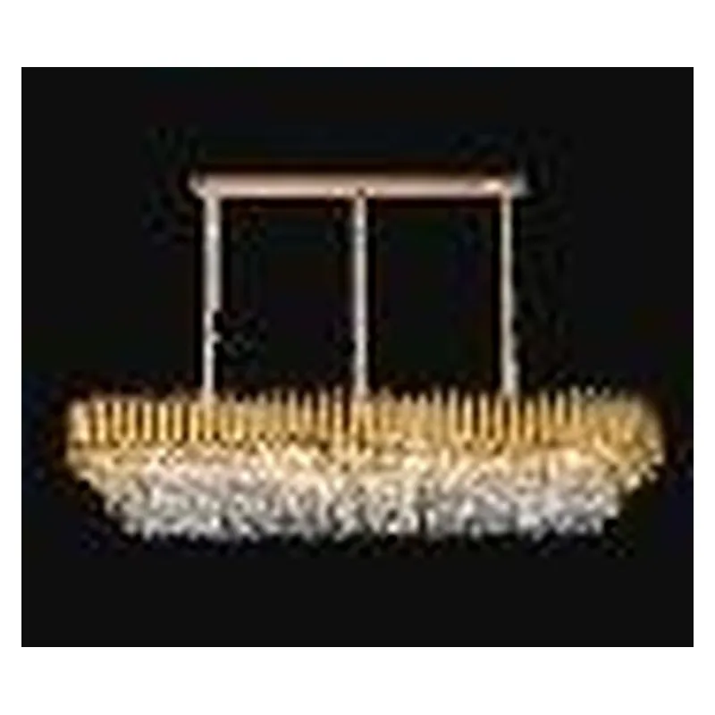 Lustre de Cristal e Metal Dourado 24 Lâmpadas E14 140x35cm - Sindora DCD06588