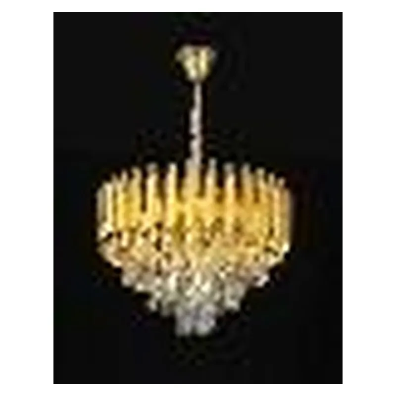 Pendente de Cristal e Metal Dourado 5 Lâmpadas E14 40x29cm - Sindora DCD06589