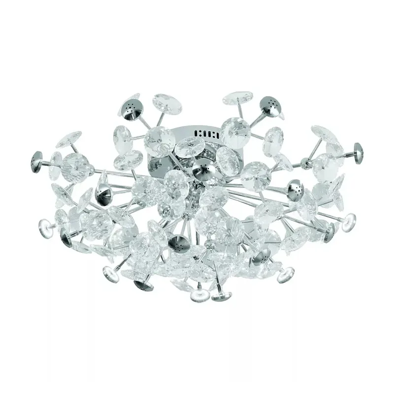 Plafon (LAMPADA INCLUSO) 72x35CM G4x20 METAL CROMADO+CRISTAL | CANOPLA:19x6CM CX:53x38x24CM 9,6KG Sindora DCX06234