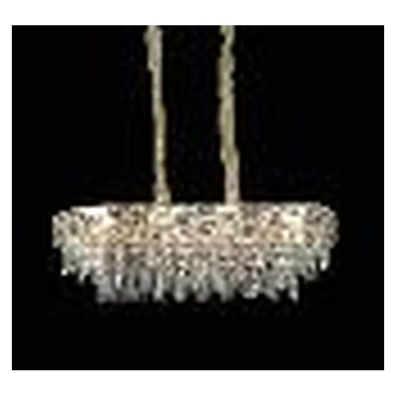 Lustre de Cristal e Metal Dourado 10 Lâmpadas E14 80x27x23cm - Sindora DCD01048