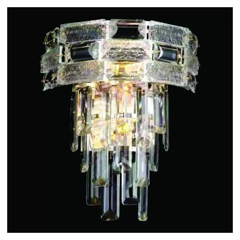 Arandela Ø25x28CM E14x2 METAL DOURADO+CRISTAL TRANSPARENTE | CANOPLA:18x9CM CX:28x22x16CM 2KG Sindora DCB01051