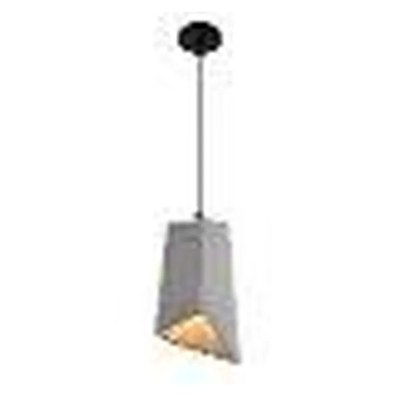 Pendente de Metal e Concreto 1 Lâmpada E27 18x9x28cm - Sindora DCD02646
