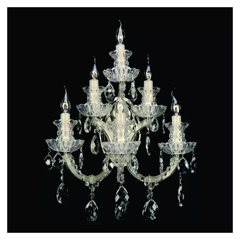 Arandela 57x56x27CM E14x6 METAL CROMADO+CRISTAL TRANSPARENTE Sindora DCB00845