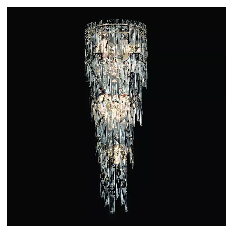 Arandela 27x76CM E14x7 METAL DOURADO+CRISTAL TRANSPARENTE | CANOPLA:50x9,5CM CX:65x32x20CM 9,8KG Sindora DCB01055