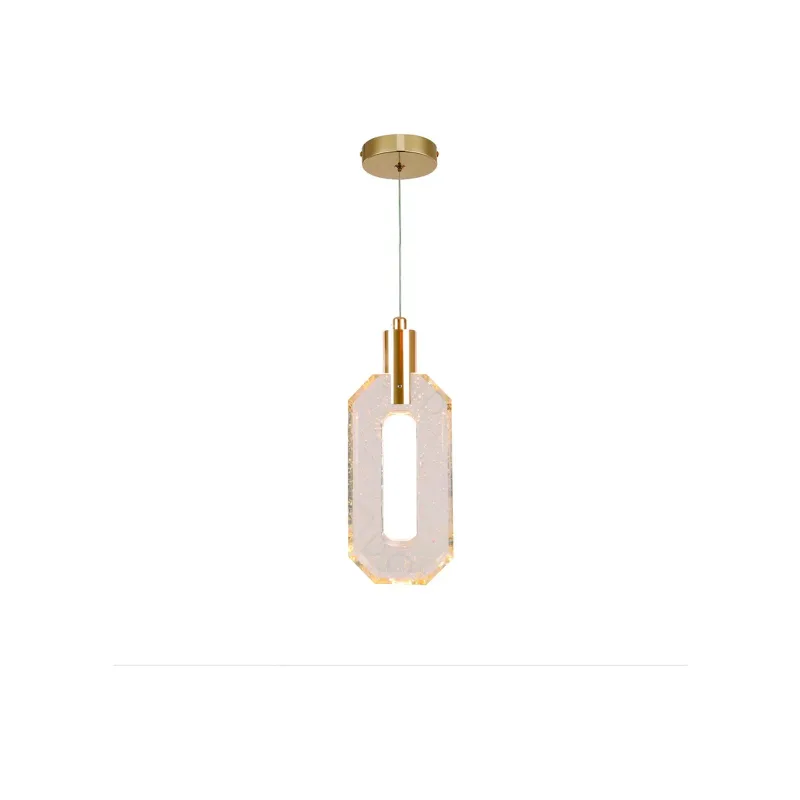 Pendente LED de Cristal e Metal Dourado 5W 3000K Bivolt 10x24cm - Sindora DCD02212