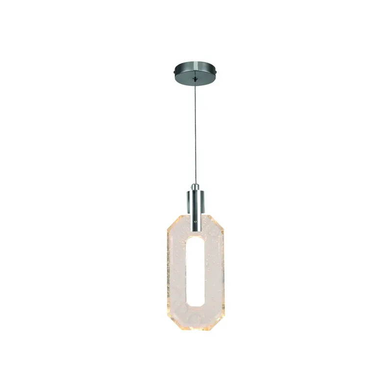 Pendente LED de Cristal e Metal Cromado 5W 3000K Bivolt 10x24cm - Sindora DCD02214