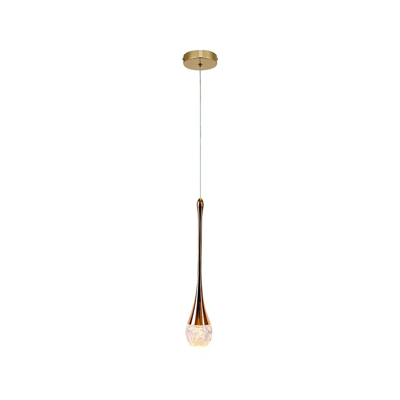 Pendente de Cristal e Metal Dourado 5W 3000K Bivolt 7x34cm - Sindora DCD02222