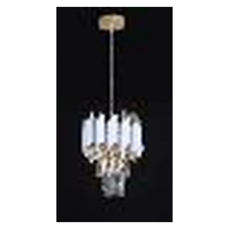 Pendente de Cristal e Metal Dourado e Branco 1 Lâmpada E14 20x26cm - Sindora DCD06592