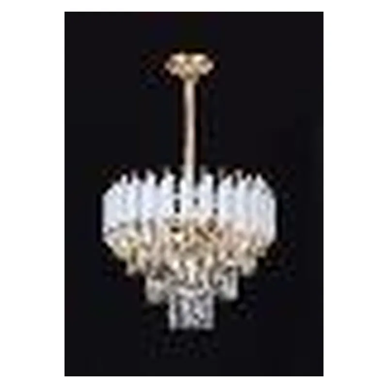 Pendente de Cristal e Metal Dourado e Branco 5 Lâmpadas E14 40x29cm - Sindora DCD06593