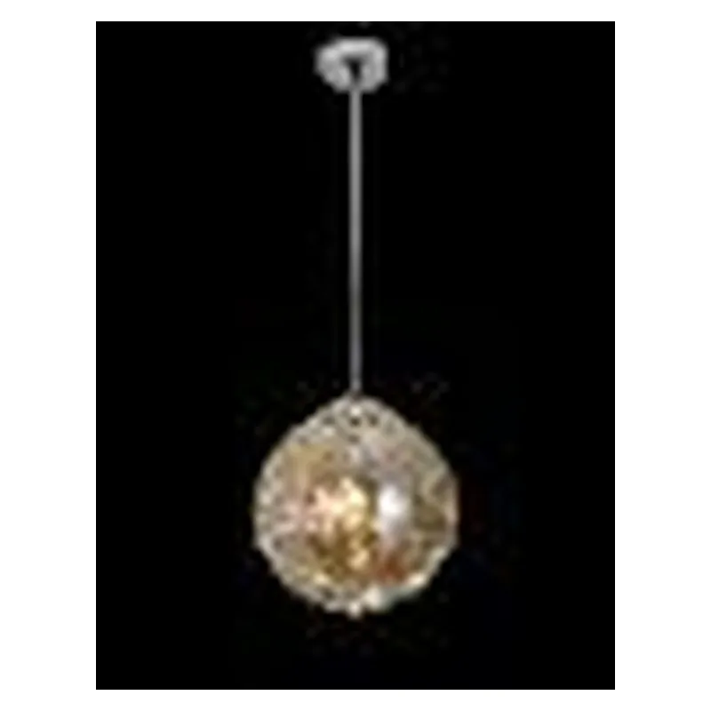 Pendente de Vidro Fumê e Metal Cromado 3 Intensidades de Luz 1 Lâmpada E27 3000K 20x20cm - Sindora DCD04143