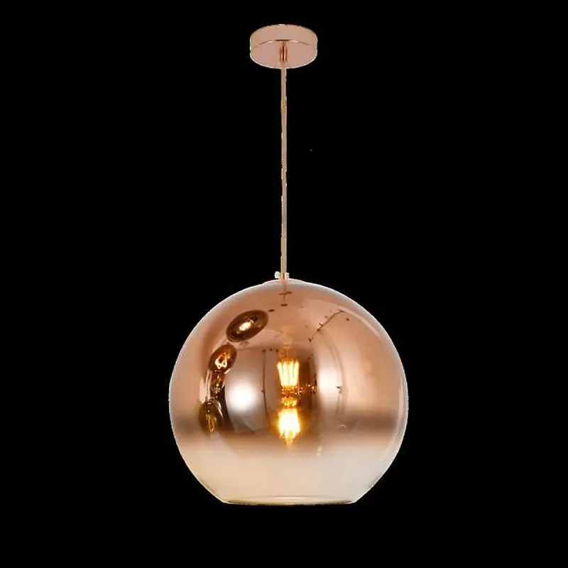 Pendente de Vidro Bronze Gradiente e Metal Cobre 1 Lâmpada E27 30x30cm - Sindora DCD04152
