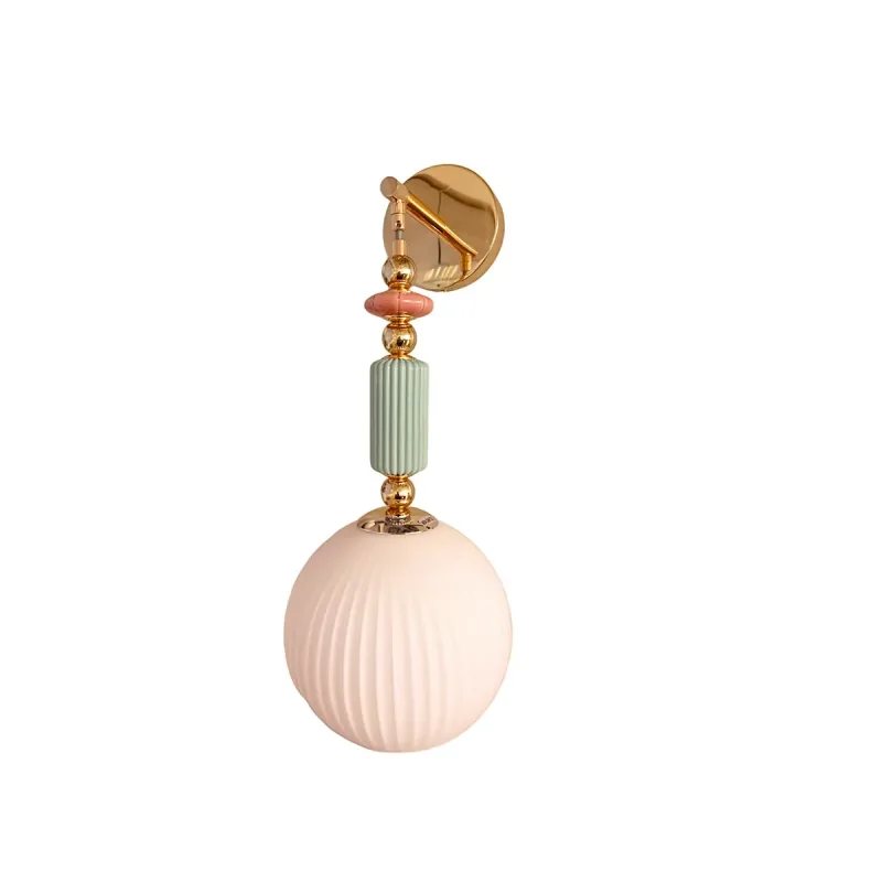 Arandela Ø20x52CM E27x1 METAL+VIDRO BRANCO+CERAMICA CX:40x30x25,5CM 1,8KG Sindora DCB04170