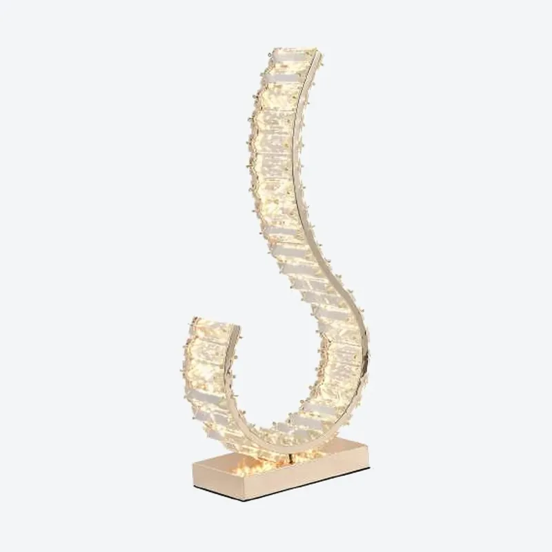 Abajur de Cristal e Metal Dourado 15W 3000K Bivolt 23x51cm - Sindora DCT02908