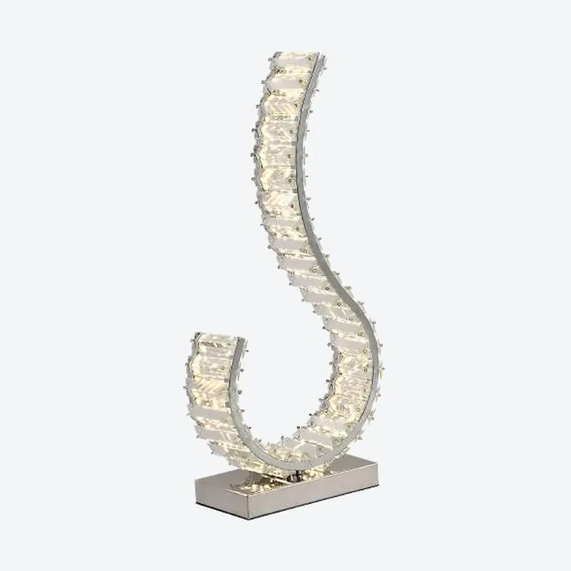 Abajur de Cristal e Metal Cromado 15W 3000K Bivolt 23x51cm - Sindora DCT02909
