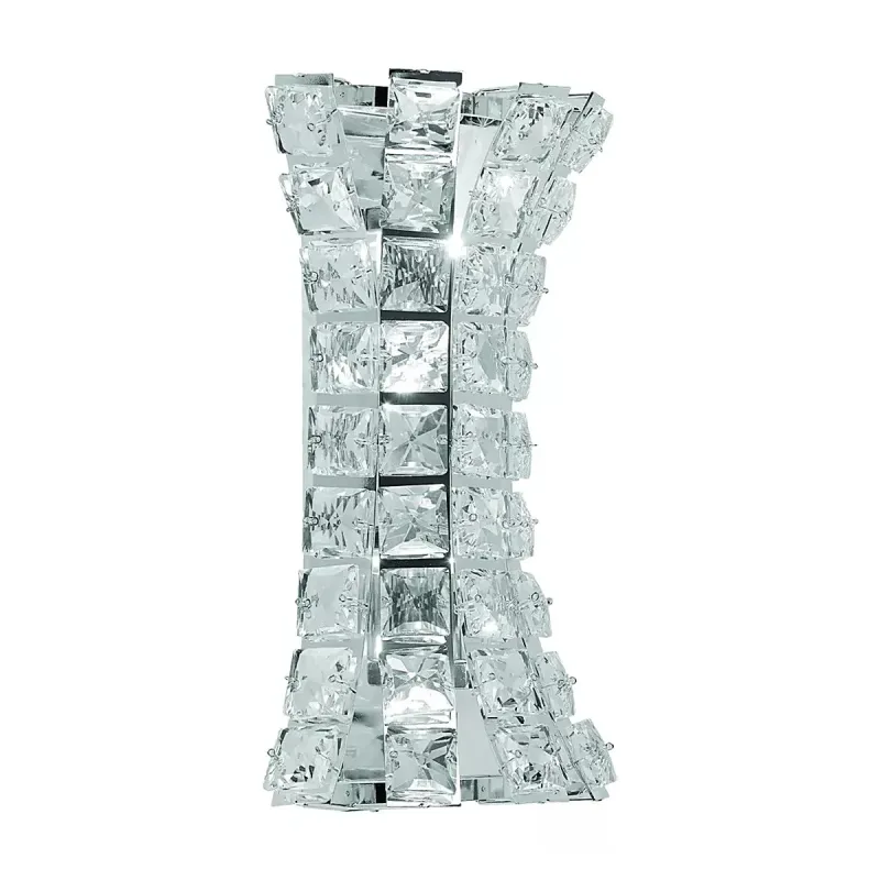 Arandela 18x32CM G9x4 METAL CROMADO+CRISTAL TRANSPARENTE CX:36x22x16CM 1,8KG Sindora DCB02913