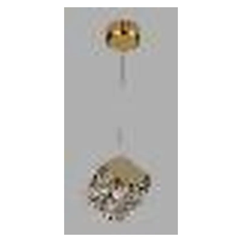 Pendente de Cristal e Inox Dourado 9W 3000K Bivolt 11cm - Sindora DCD02946