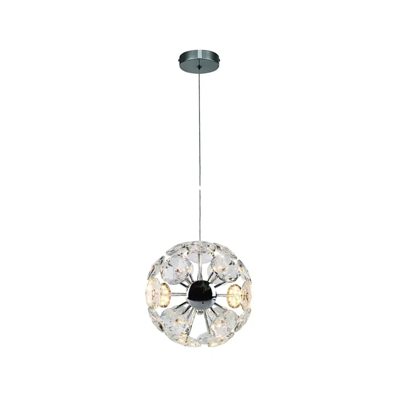 Pendente de Cristal e Metal Cromado 15W 3000K Bivolt 20cm - Sindora DCD02228
