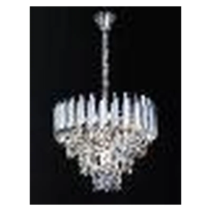 Pendente de Cristal e Metal Cromado 5 Lâmpadas E14 40x29cm - Sindora DCD06605