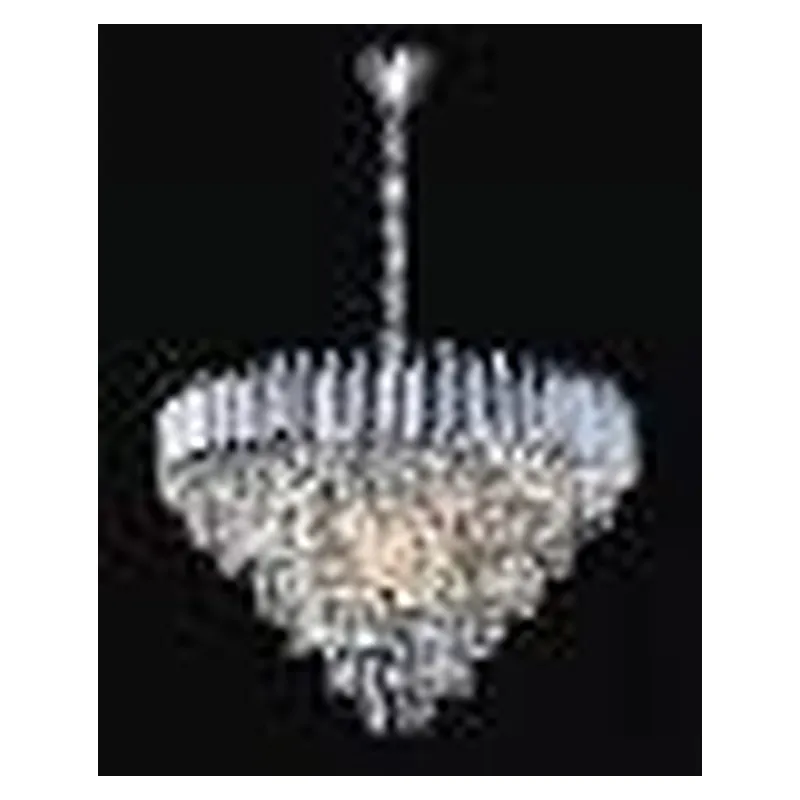 Pendente de Cristal e Metal Cromado 15 Lâmpadas E14 75x43cm - Sindora DCD06607