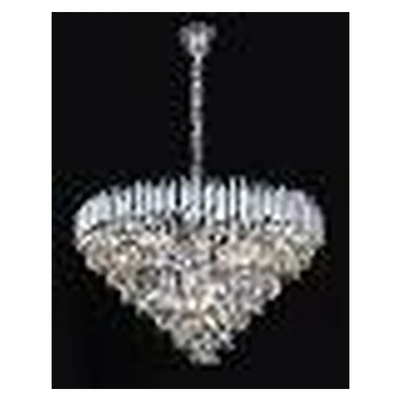 Pendente de Cristal e Metal Cromado 18 Lâmpadas E14 95x48cm - Sindora DCD06608
