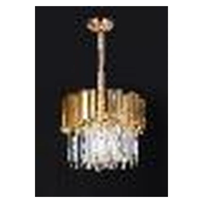 Pendente de Cristal e Metal Dourado 5 Lâmpadas E14 38x30cm - Sindora DCD06611