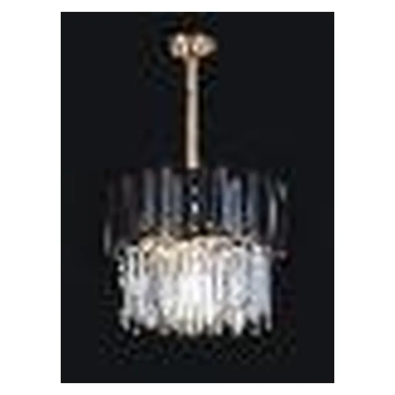 Pendente de Cristal e Metal Preto 5 Lâmpadas E14 38x30cm - Sindora DCD06616