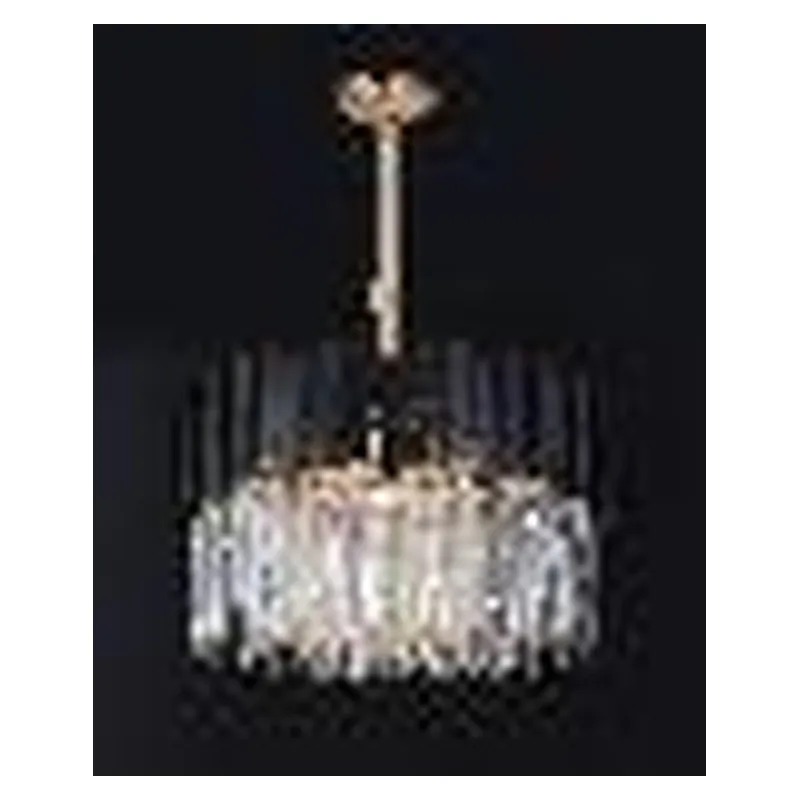 Pendente de Cristal e Metal Preto 9 Lâmpadas E14 52x33cm - Sindora DCD06617
