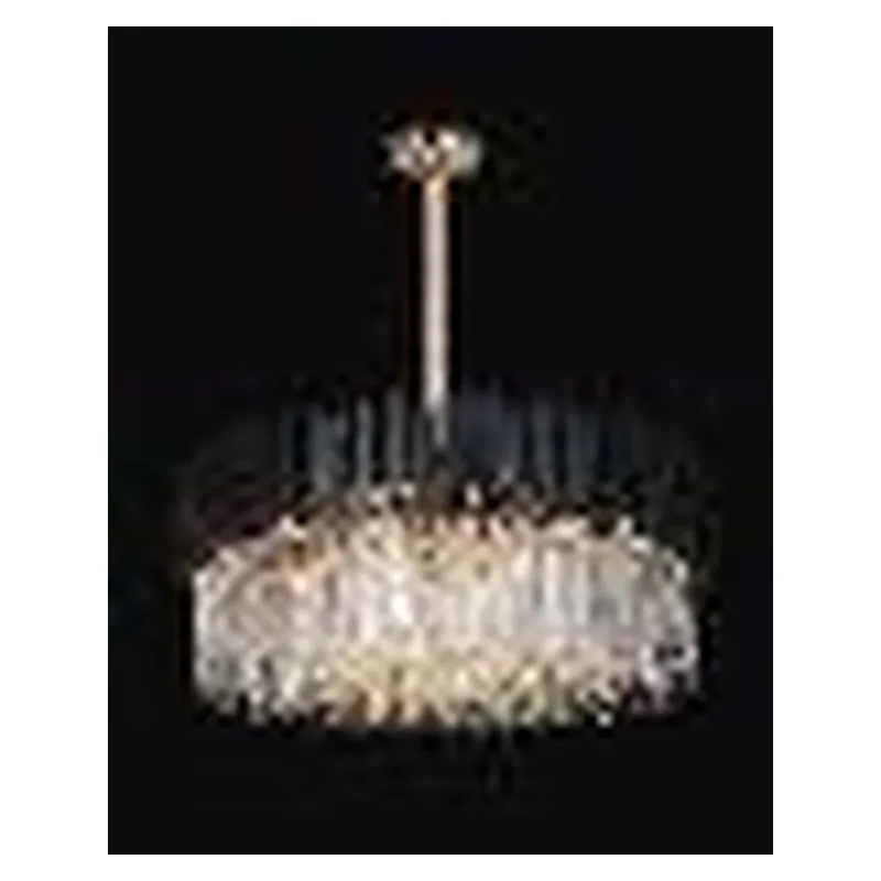Pendente de Cristal e Metal Preto 15 Lâmpadas E14 72x43cm - Sindora DCD06618