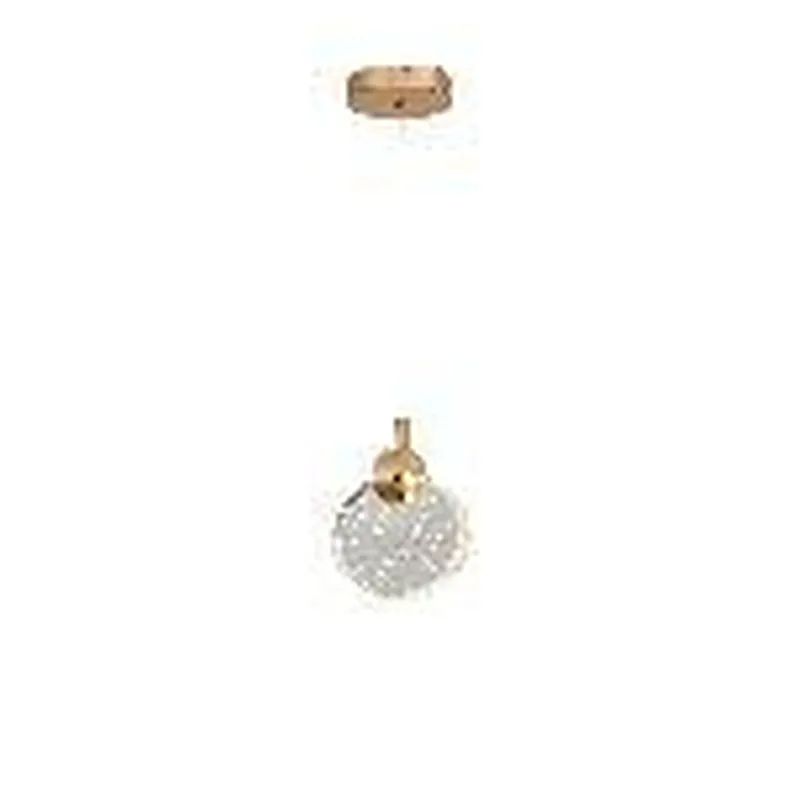 Pendente LED de Cristal e Metal Dourado 3W 3000K Bivolt 13x15cm - Sindora QD05112