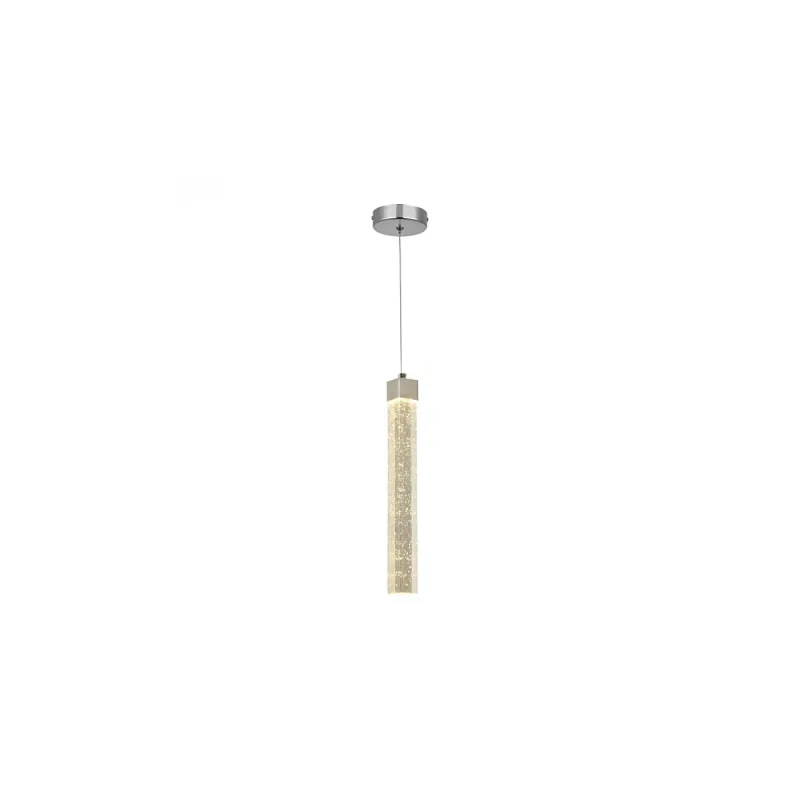 Pendente LED de Cristal e Metal Cromado 5W 3000K Bivolt 3,5x33cm - Sindora QD05121