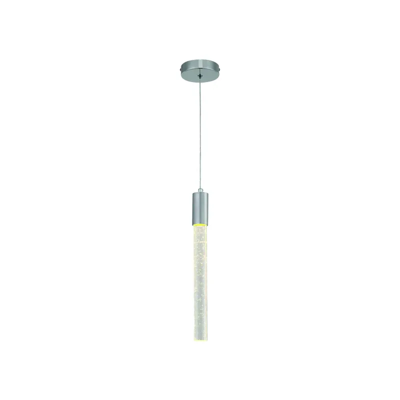 Pendente LED de Cristal e Metal Cromado 5W 3000K Bivolt 3,5x35cm - Sindora QD05125