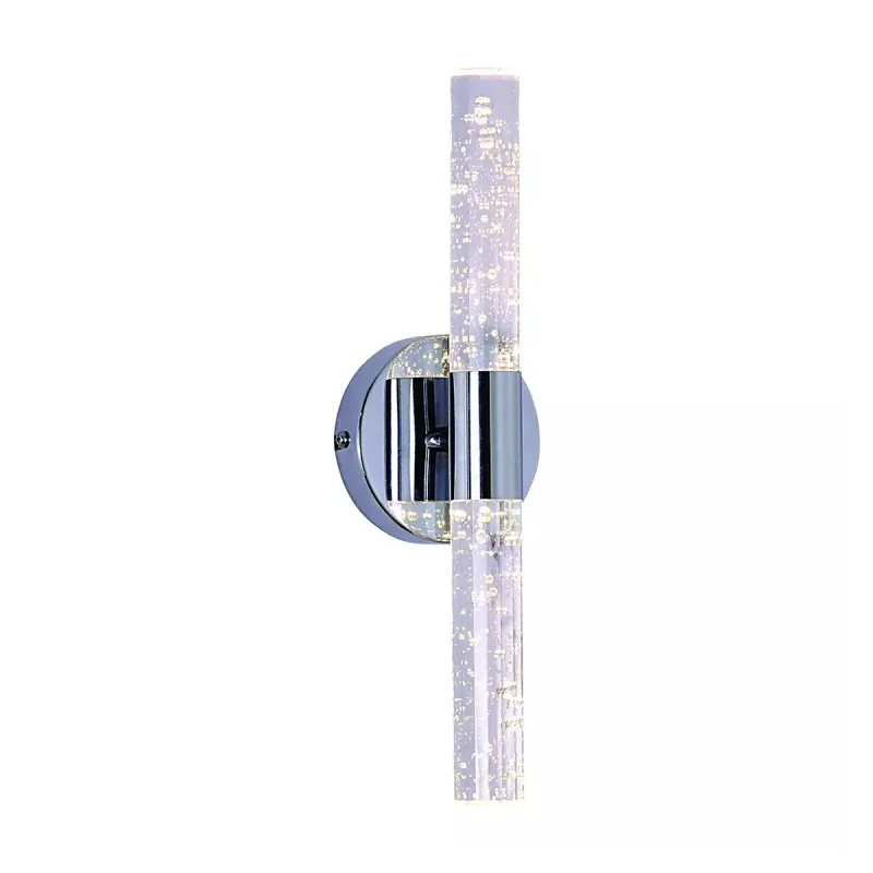 Arandela 3,5x35CM 6W 450LM 3000K BIVOLT METAL CROMADO+CRISTAL | CANOPLA:10x2,5CM CX MASTER:56x23,5x17,5CM 8,8KG (10 UN.) CX UN.:16x11x11CM 0,8KG Sindora QB05127
