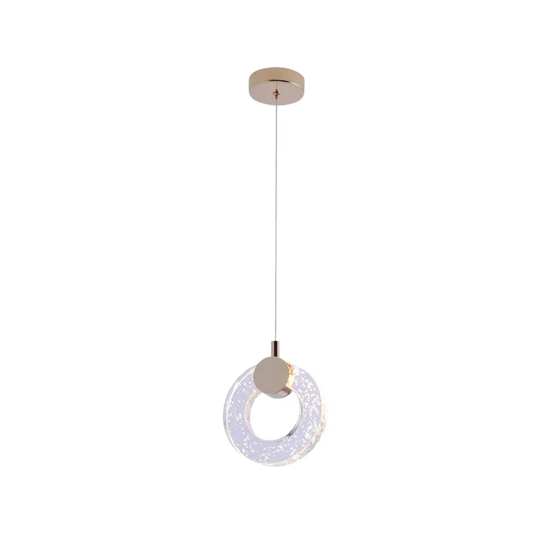 Pendente de Cristal e Metal Dourado 6W 3000K Bivolt 15x17cm - Sindora QD05128