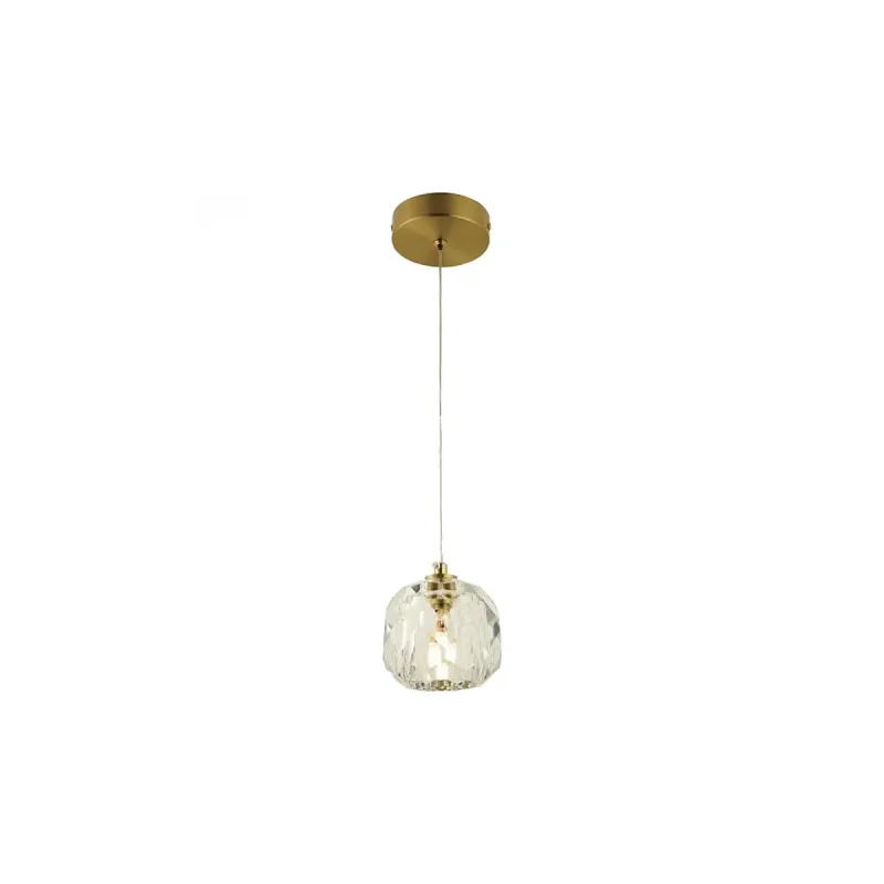 Pendente de Cristal e Metal Bronze Soquete G9 11x12cm - Sindora QD05130