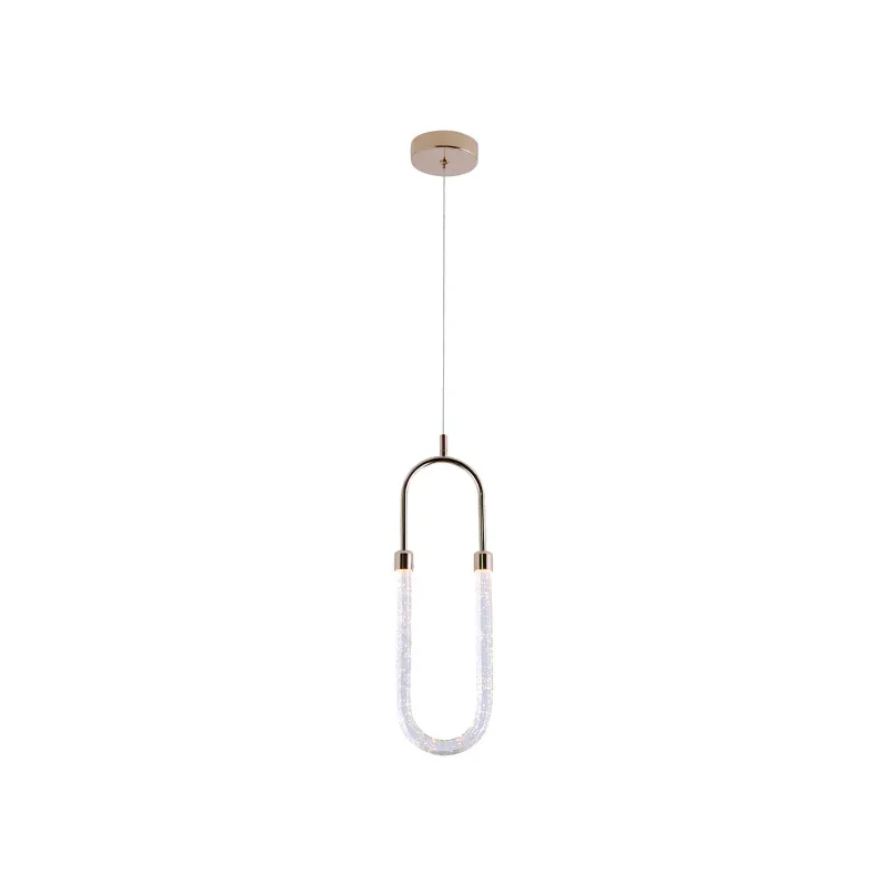 Pendente de Cristal e Metal Dourado 6W 3000K Bivolt 12x50cm - Sindora QD05133