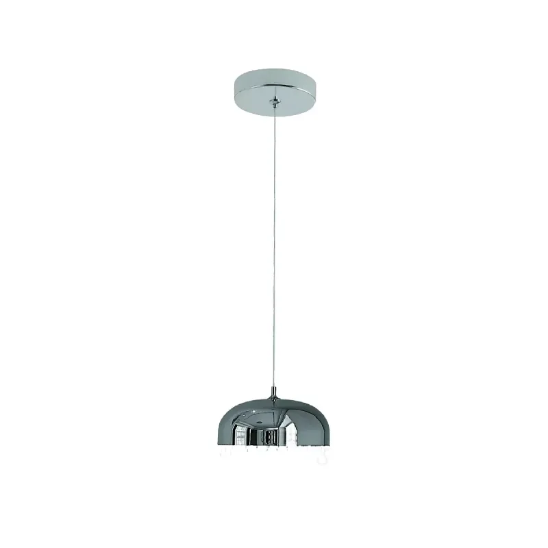 Pendente LED de Cristal e Metal Cromado 8W 3000K Bivolt 15x15cm - Sindora QD05135