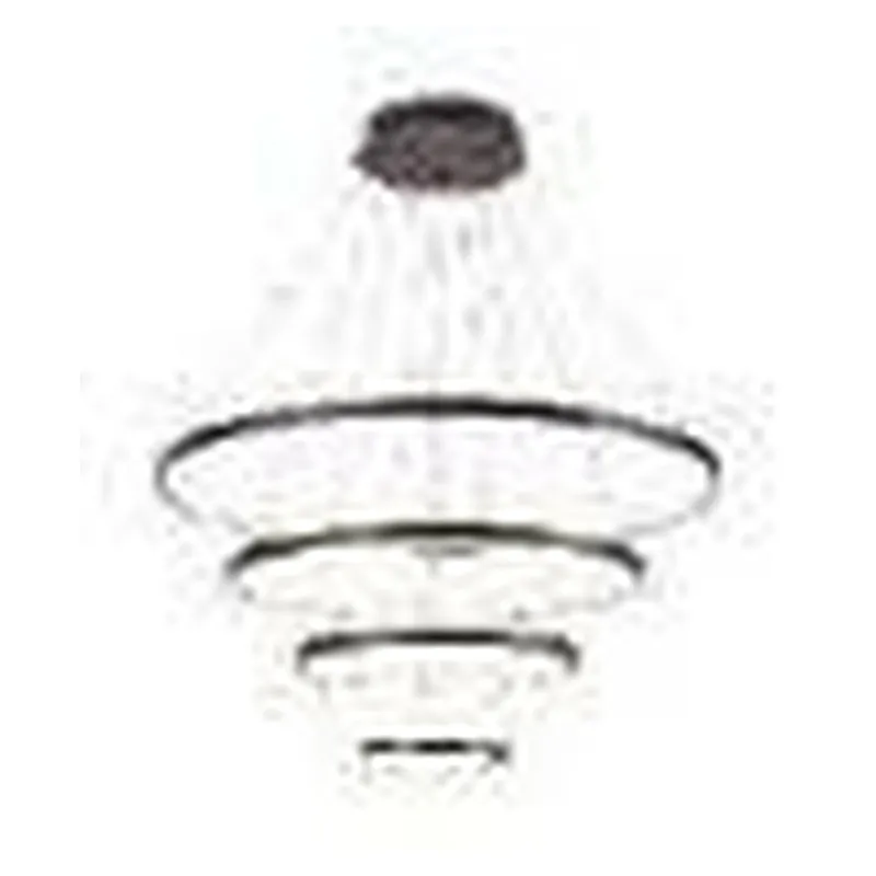 Lustre LED de Alumínio Preto e Silicone 127W 2 Temperaturas (3000K/6000K) Bivolt 20x40x60x80cm - Sindora QD05312