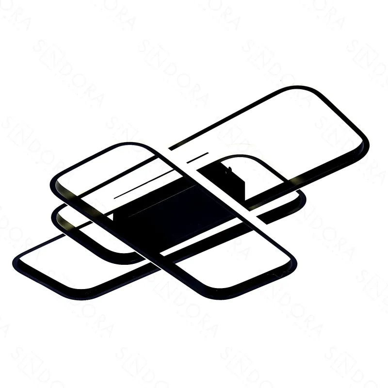 Plafon 70x45CM 78W 5850LM 3000K 6000K BIVOLT METAL PRETO+SILICONE | CANOPLA:10x20x2,5CM CX:58x25x12CM 1,5KG Sindora QX05326